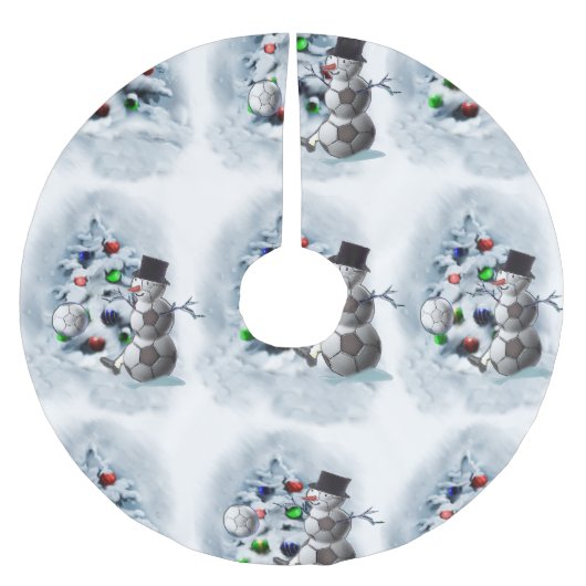 Voetbal Snowman Kerstmis Kerstboom Rok (Voorkant)