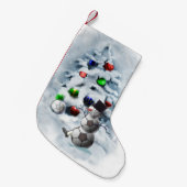 Voetbal Snowman Kerstmis Kleine Kerstsok (Voorkant (Hangend))