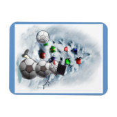 Voetbal Snowman Kerstmis Magneet (Horizontaal)