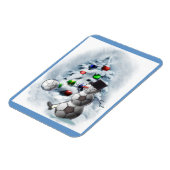 Voetbal Snowman Kerstmis Magneet (Linkerzijde)