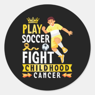 Voetbal spelen tegen kanker bij kinderen Gouden li Ronde Sticker