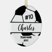 Voetbal-speler | Aangepast naamnummer & team Keramisch Ornament (Rechts)