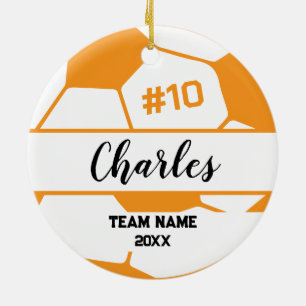 Voetbal-speler Aangepast naamnummer & team Keramisch Ornament