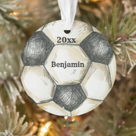 Voetbal-speler op maat van Kerstmis Ornament