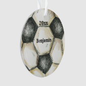 Voetbal-speler op maat van Kerstmis Ornament (voorkant)