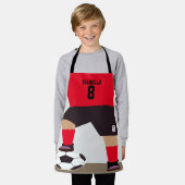 Voetbal Speler Schattige Rood Aangepast Naam Numme Schort (Gedragen)