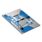 Voetbal ⚽ Sport - Blauw en wit Notitieboek (Rechterzijde)