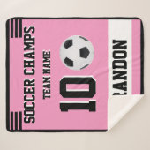 Voetbal SPORT Deken roze gepersonaliseerde speler  (Voorkant (horizontaal))