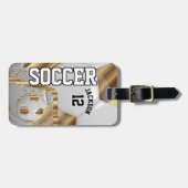 Voetbal sport | DIY-tekst - Goud Bagagelabel (Voorkant horizontaal)