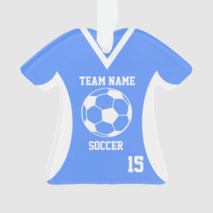 Voetbal Sport Jersey Blauw met Foto Ornament