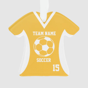 Voetbal Sport Jersey Goud met Foto Ornament