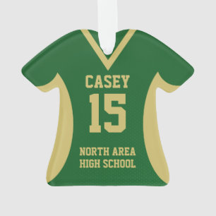 Voetbal Sport Jersey Groen en Goud Ornament