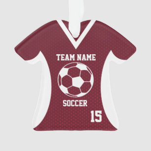 Voetbal Sport Jersey Maroon met Foto Ornament