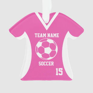 Voetbal Sport Jersey Roze met Foto Ornament