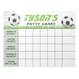 Voetbal Sport Potty Grafiek Gepersonaliseerde Naam Notitieblok