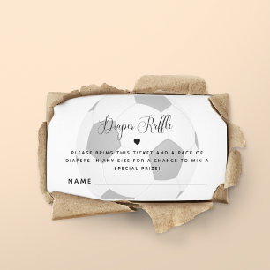 Voetbal Sport Thema Baby shower Diaper Raffle Informatiekaartje