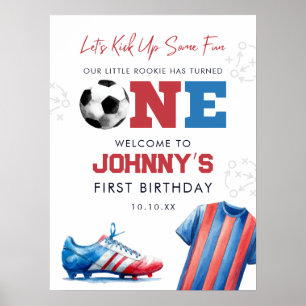 Voetbal Sporten 1e Verjaardag Welkomstbord Poster
