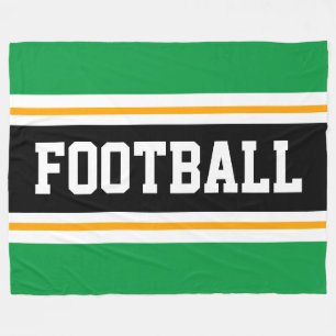 VOETBAL Sportief Helder Groen Zwart Oranje Strepen Fleece Deken