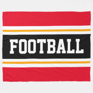 VOETBAL Sportief Helder Rood Zwart Wit Strepen Fleece Deken