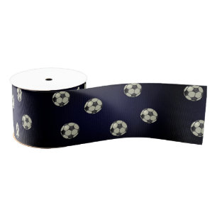 Voetbal Sportief Inpakpapier - Diep Rijk Blauw Grosgrain Lint