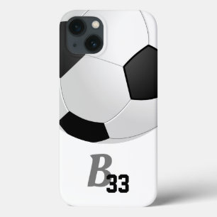 Voetbal Sportmonogram Player Nummer Kinder iPhone 13 Hoesje