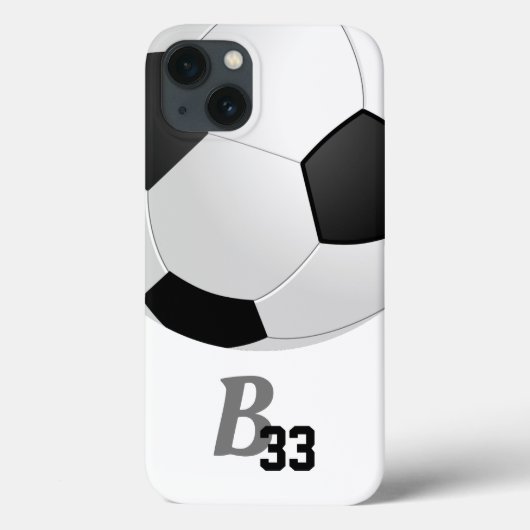 Voetbal Sportmonogram Player Nummer Kinder Case-Mate iPhone Case (Achterkant)