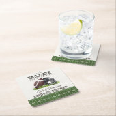 Voetbal staarthek en vier touchdown-paren vierkante kartonnen onderzetter (Insitu)