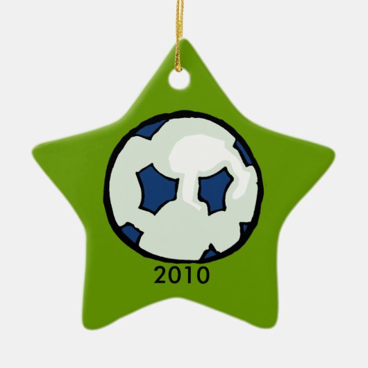 voetbal ster 2010 keramisch ornament (Voorkant)