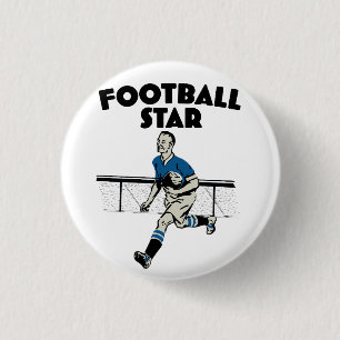 Voetbal Ster Ronde Button 3,2 Cm