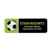 Voetbal, ster van David Bar Mitzvah Etiket (Voorkant)