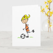 Voetbal Stick Figuur Kaart (Gele Bloem)