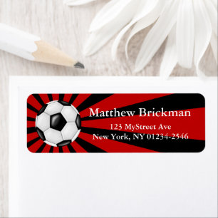 Voetbal Sticker Red Black Return Label