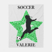 Voetbal Superstar Fleece Deken w / Naam (Voorkant)
