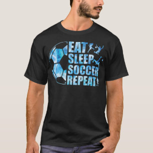 Voetbal T Shirt Eet Slaap Voetbal Herhaal Jongens
