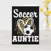 Voetbal Tante Luipaard Hart  Kaart (Gele Bloem)