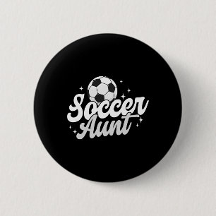 Voetbal tante Trotse tante van een voetbalspeler t Ronde Button 5,7 Cm