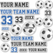 Voetbal teamnaam Football Voetbalspeler Sticker (Voorkant)