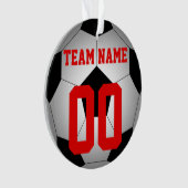 Voetbal teamnaam gepersonaliseerd ornament (voorkant)