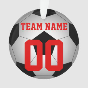 Voetbal teamnaam gepersonaliseerd ornament