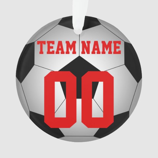 Voetbal teamnaam gepersonaliseerd ornament (voorkant)