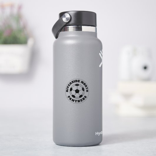 Voetbal teamnaam zwarte sticker (HydroFlask)