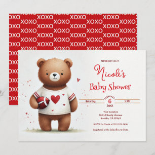 Voetbal Teddydbeer Valentijnsdag Baby Shower Kaart