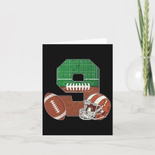 Voetbal Thema 9e Verjaardag Feest 9 Jaar Oude Jong Kaart