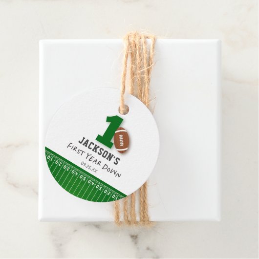 Voetbal Thema Eerste Jaar Verjaardag Bedankjes Labels (In situ)