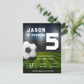 Voetbal Thema Sportieve Verjaardagsuitnodiging Briefkaart (Staand voorkant)