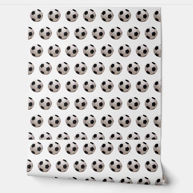 Voetbal Thema Wit Behang (Afrollen)