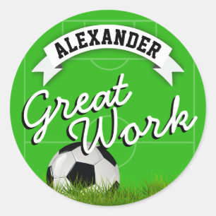 Voetbal thuisonderwijs ronde sticker