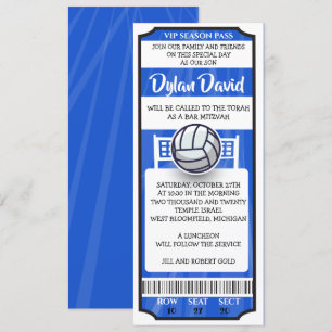 VOETBAL TICKET Bar Mitswa Uitnodiging
