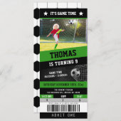 Voetbal Ticket Sport Verjaardag Uitnodiging (Voorkant / Achterkant)