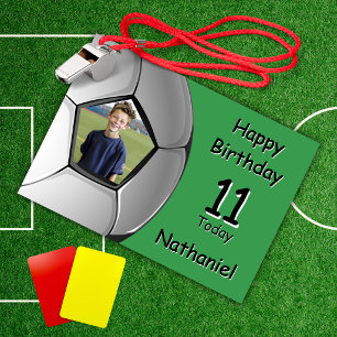 Voetbal Twee Foto Elke Leeftijd Verjaardagskaart Kaart